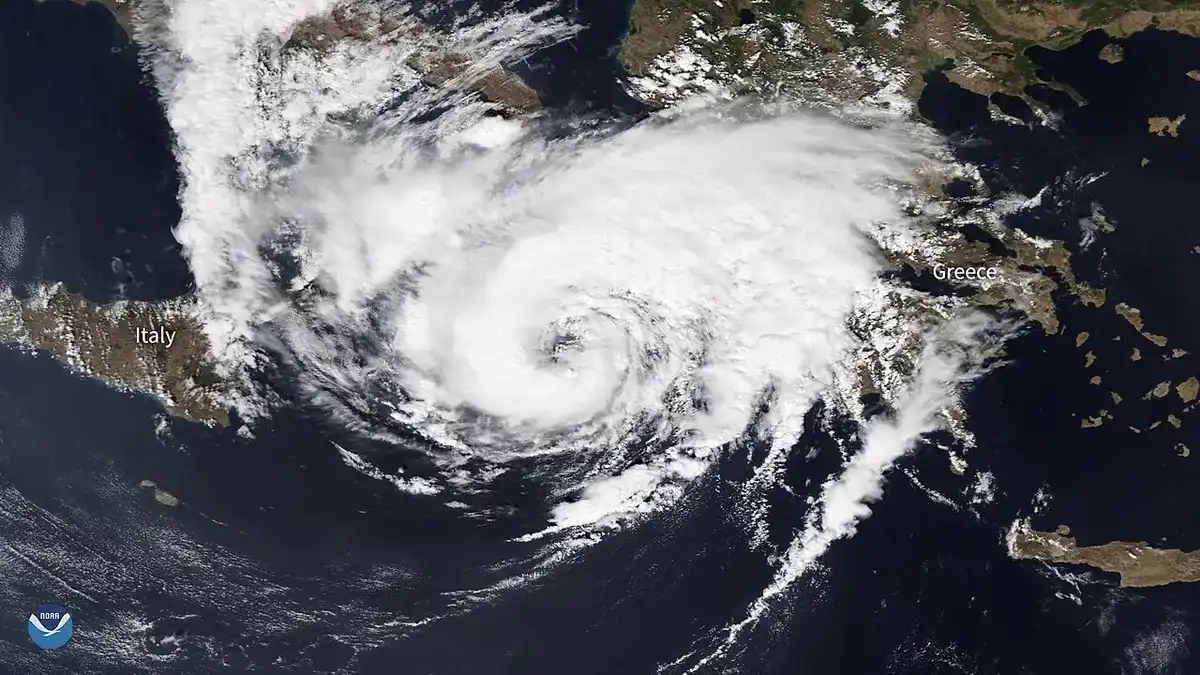 Μεσογειακό κυκλωνικό σύστημα από δορυφόρο NOAA