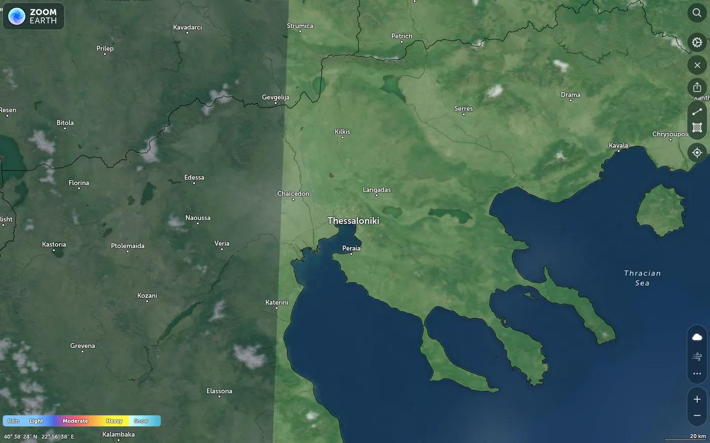 Χάρτης βροχόπτωσης Θεσσαλονίκη καιρός