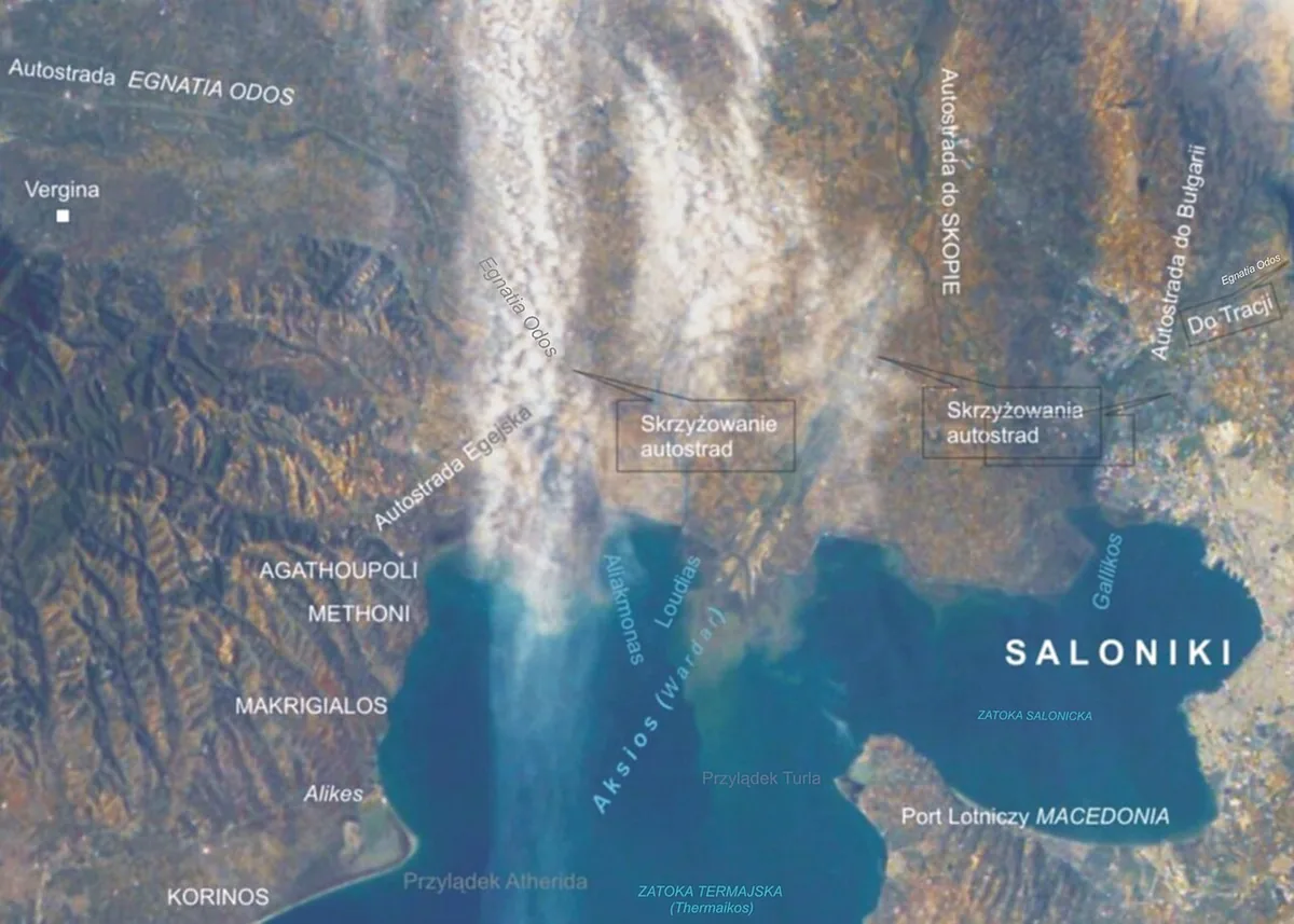 Δορυφορική εικόνα του Δέλτα του Αξιού κοντά στη Θεσσαλονίκη