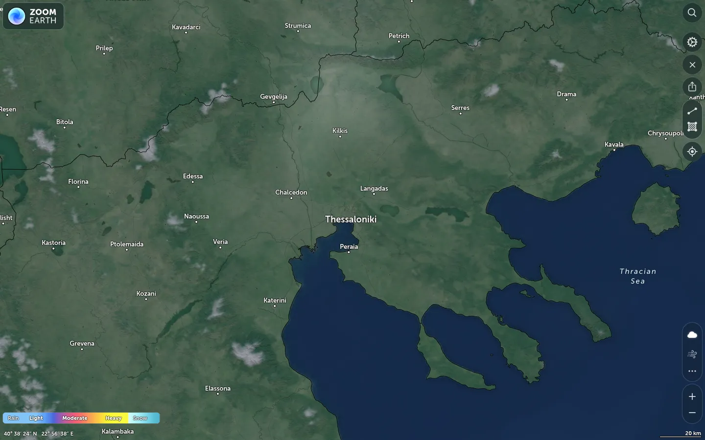 Χάρτης βροχόπτωσης Θεσσαλονίκη καιρός