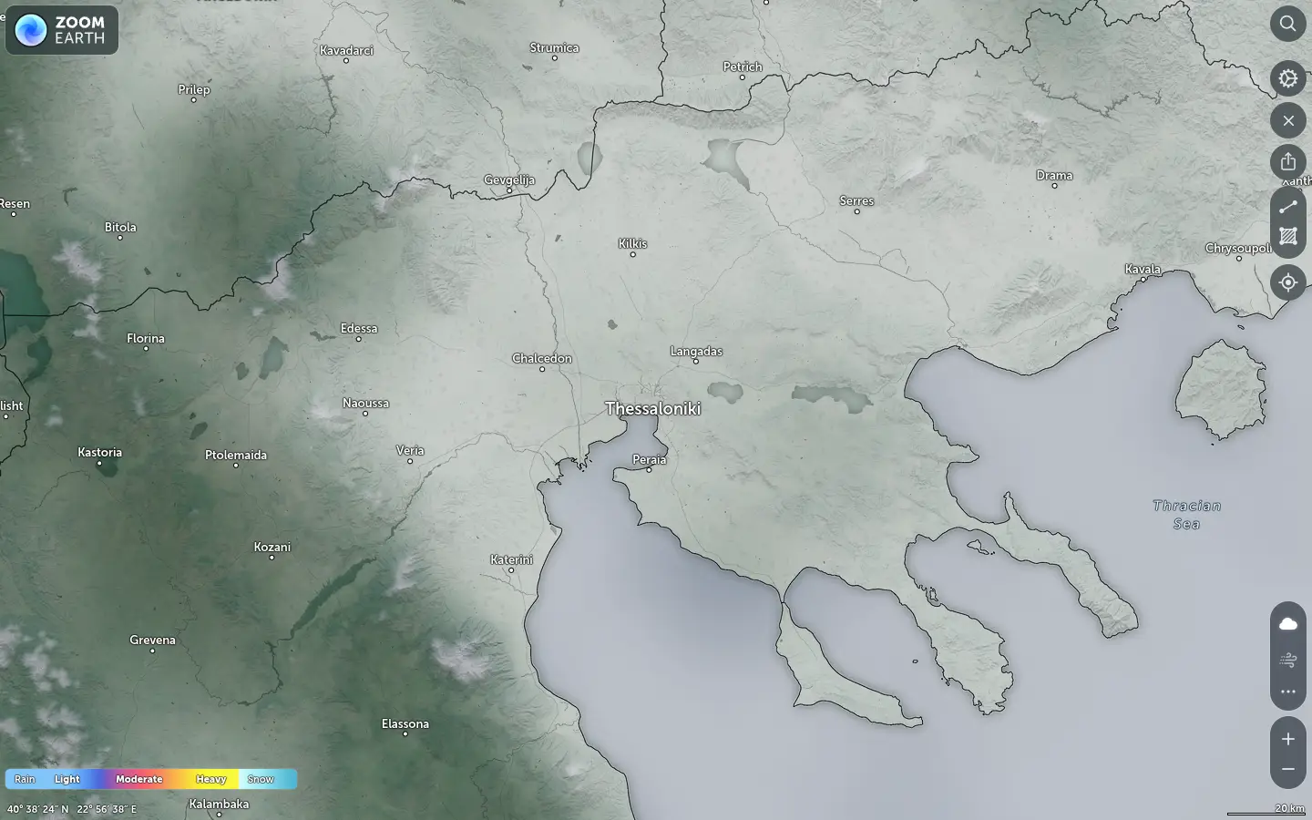 Χάρτης βροχόπτωσης Θεσσαλονίκη καιρός