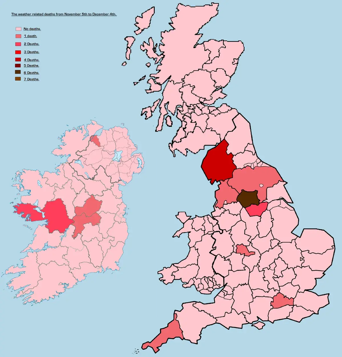 Χάρτης θανάτων από ψυχρή εισβολή στην Ευρώπη 2010-2011