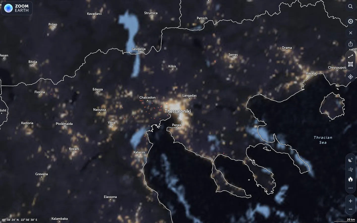 Δορυφορική εικόνα Θεσσαλονίκη καιρός